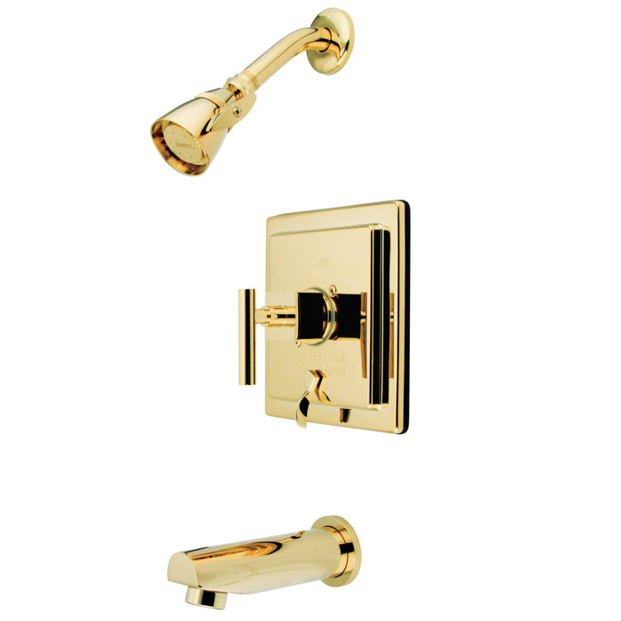 Claremont KB86520CQL Single-Handle 3-Hole Wall Mount Tub and Shower Faucet, Polished Brass