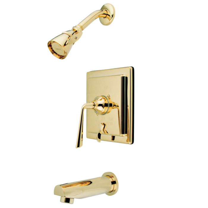 Kingston Sona KB86520ZL - Silver Sage Single-Handle Pressure Balanced Tub and Shower Faucet, Polished Brass