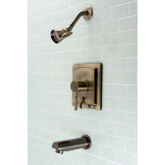 Concord KB86530DL Single-Handle 3-Hole Wall Mount Tub and Shower Faucet, Antique Brass