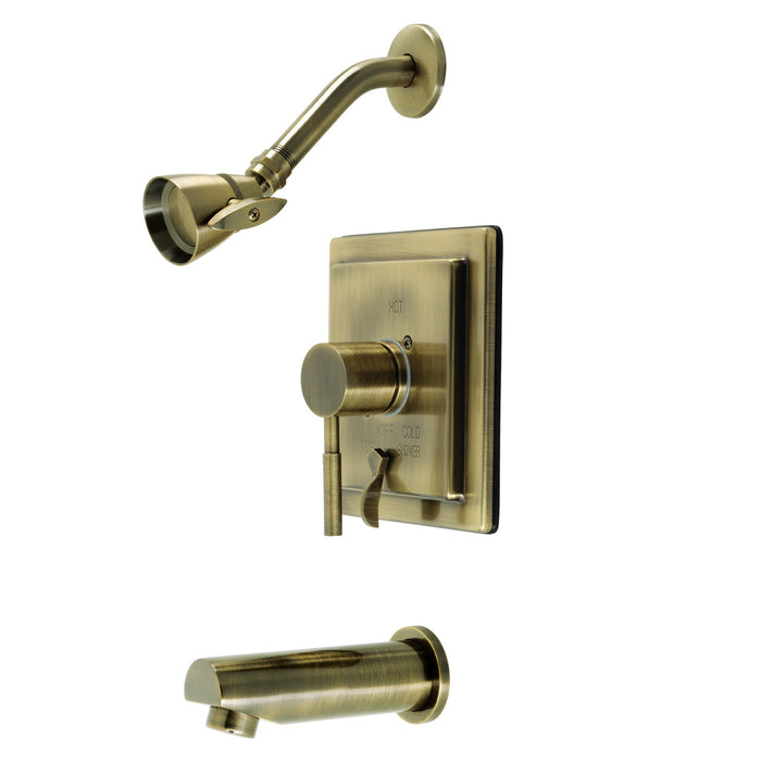 Concord KB86530DL Single-Handle 3-Hole Wall Mount Tub and Shower Faucet, Antique Brass
