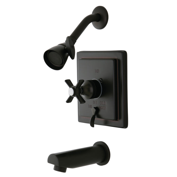 Millennium KB86550ZX Two-Handle 3-Hole Wall Mount Tub and Shower Faucet, Oil Rubbed Bronze