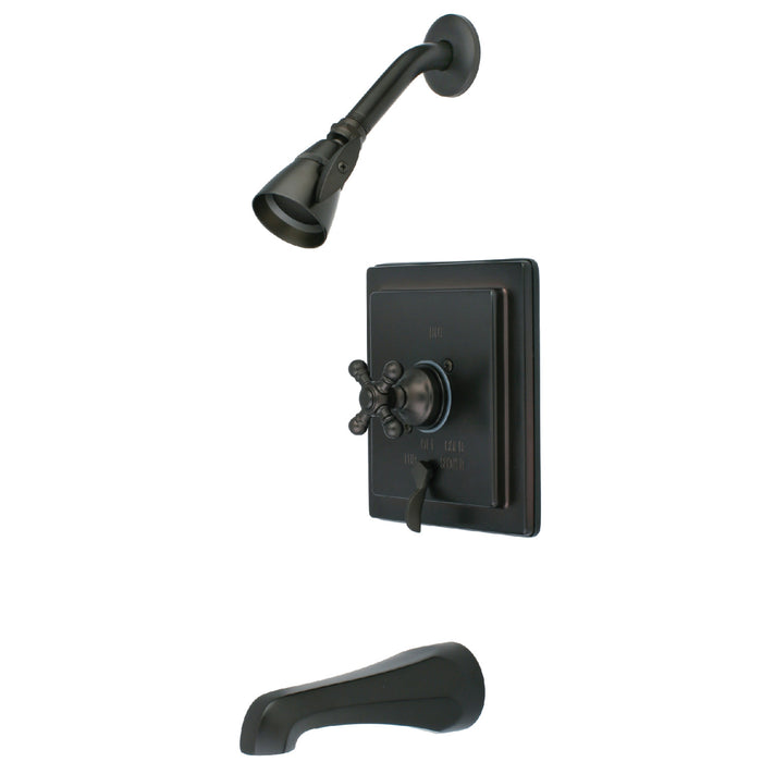 English Vintage KB86554BX Single-Handle 3-Hole Wall Mount Tub and Shower Faucet, Oil Rubbed Bronze