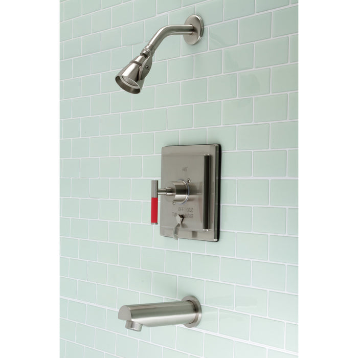 Kingston Sona KB86580CKL - Kaiser Single-Handle Pressure Balanced Tub and Shower Faucet, Brushed Nickel