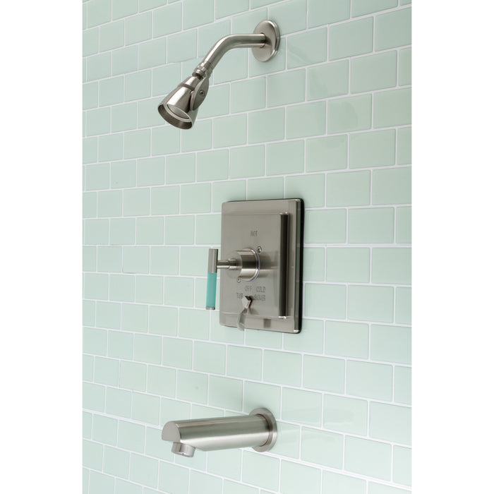 Kingston Sona KB86580CKL - Kaiser Single-Handle Pressure Balanced Tub and Shower Faucet, Brushed Nickel