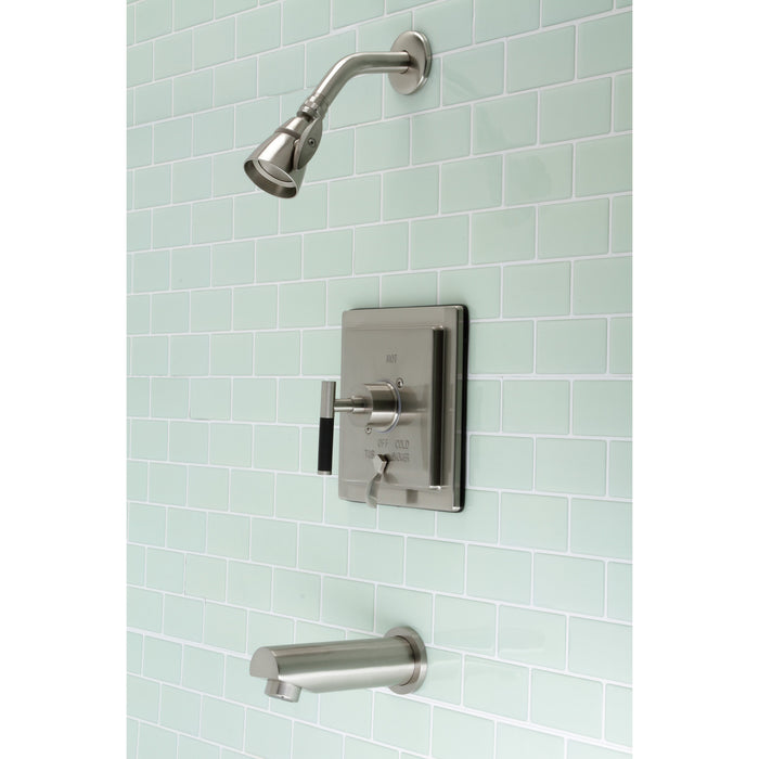 Kingston Sona KB86580CKL - Kaiser Single-Handle Pressure Balanced Tub and Shower Faucet, Brushed Nickel