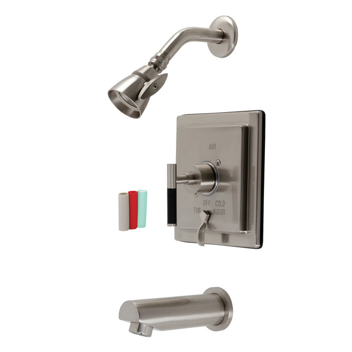 Kingston Sona KB86580CKL - Kaiser Single-Handle Pressure Balanced Tub and Shower Faucet, Brushed Nickel