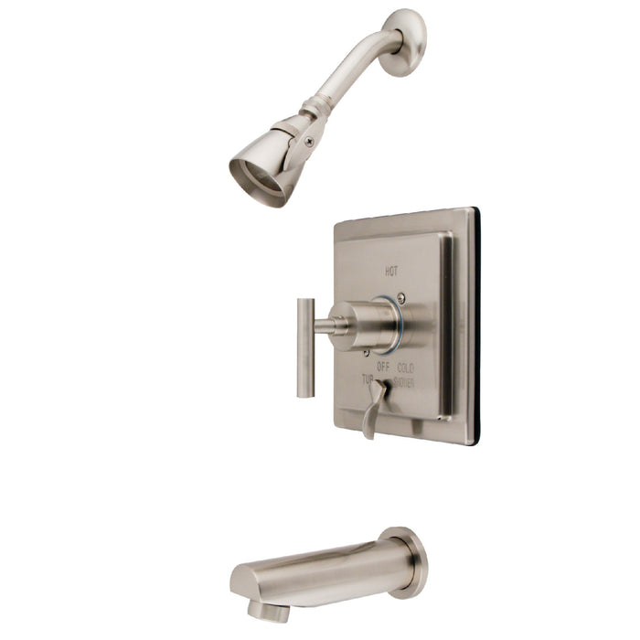 Manhattan KB86580CML Single-Handle 3-Hole Wall Mount Tub and Shower Faucet, Brushed Nickel