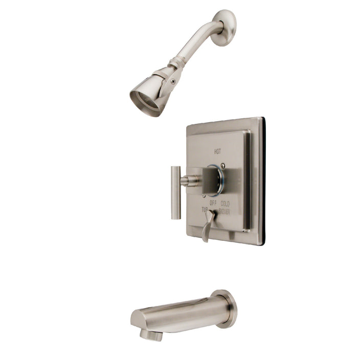 Kingston Sona KB86580CQL - Claremont Single-Handle Pressure Balanced Tub and Shower Faucet, Brushed Nickel