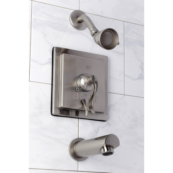 KB86580DFL Single-Handle 3-Hole Wall Mount Tub and Shower Faucet, Brushed Nickel