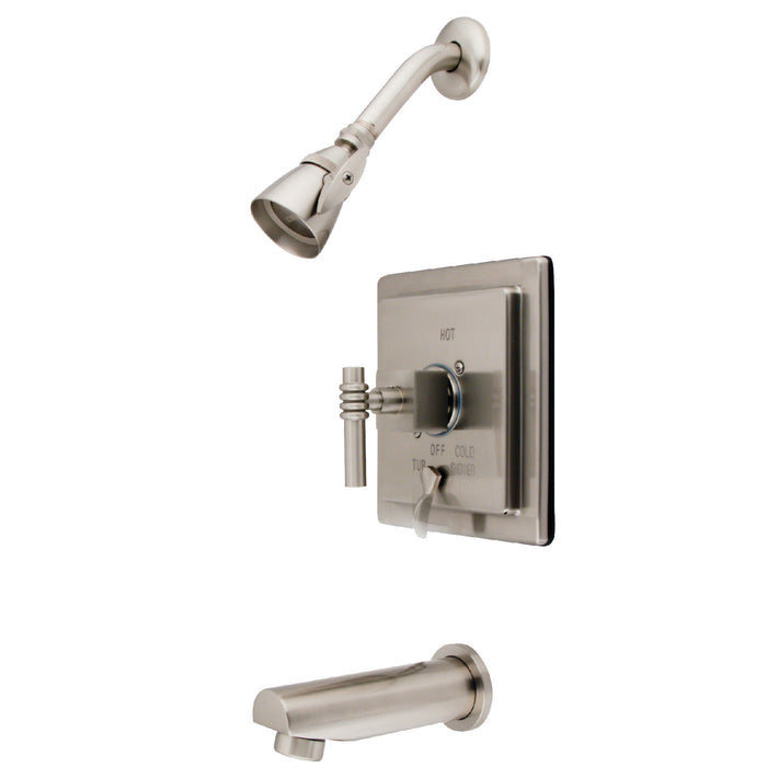 Kingston Sona KB86580QL - Milano Single-Handle Pressure Balanced Tub and Shower Faucet, Brushed Nickel