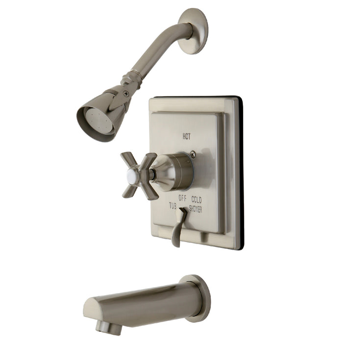 Millennium KB86580ZX Two-Handle 3-Hole Wall Mount Tub and Shower Faucet, Brushed Nickel