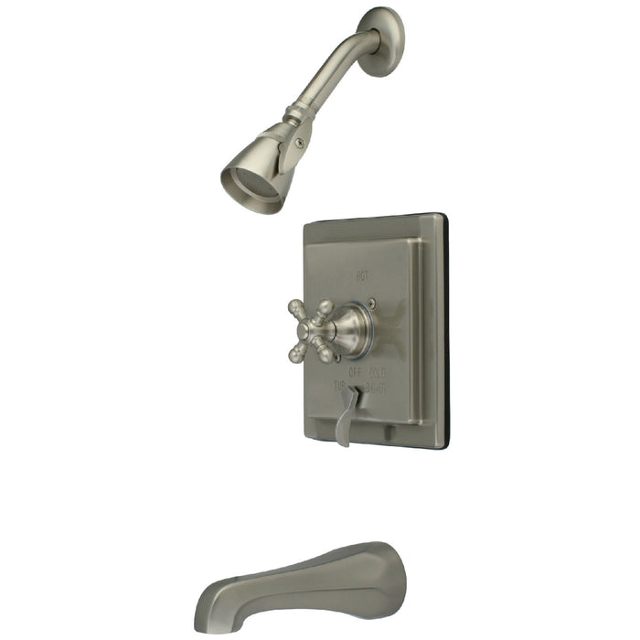 English Vintage KB86584BX Single-Handle 3-Hole Wall Mount Tub and Shower Faucet, Brushed Nickel