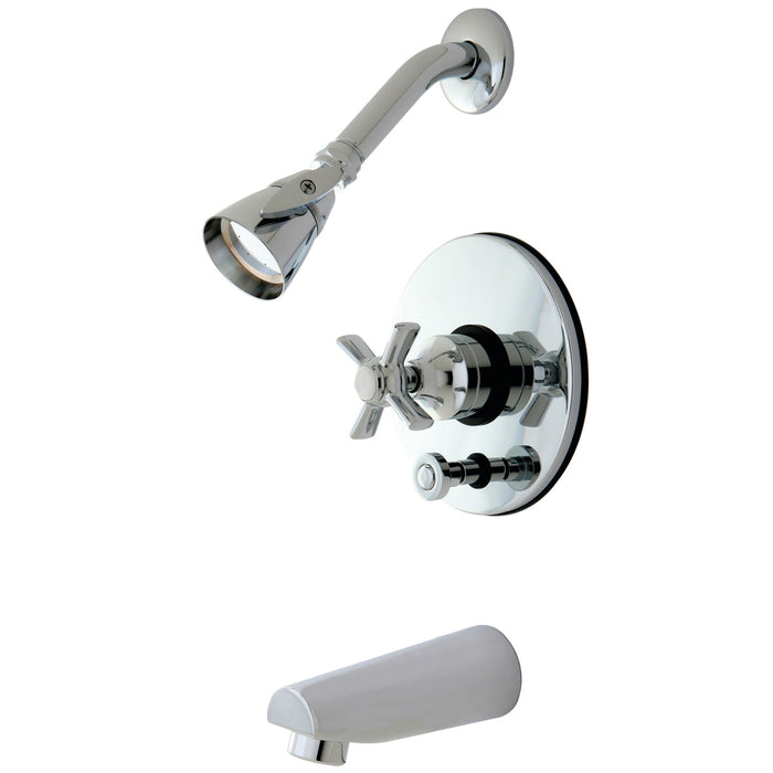 Millennium KB86910ZX Two-Handle 3-Hole Wall Mount Tub and Shower Faucet, Polished Chrome