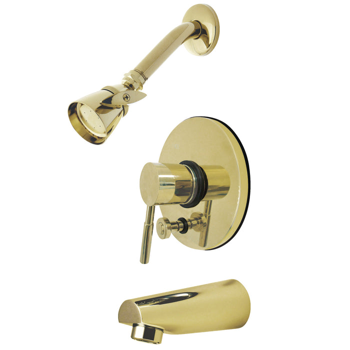 Kingston Concord KB86920DL Single-Handle Pressure Balanced Tub and Shower Faucet, Polished Brass
