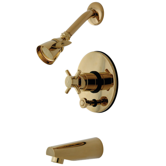 Concord KB86920DX Single-Handle 3-Hole Wall Mount Tub and Shower Faucet, Polished Brass