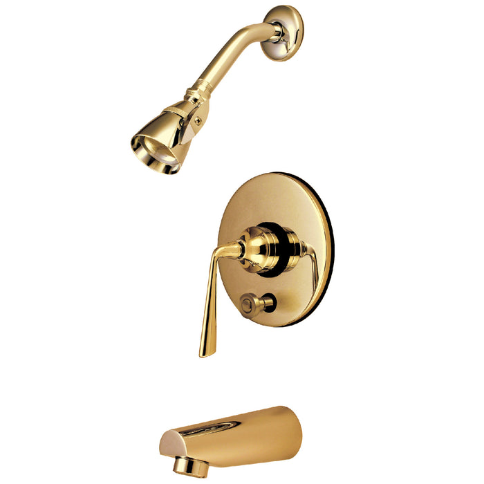 Kingston Silver Sage KB86920ZL Single-Handle Pressure Balanced Tub and Shower Faucet, Polished Brass