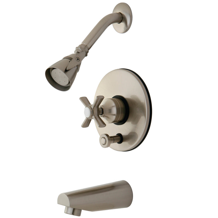 Millennium KB86980ZX Two-Handle 3-Hole Wall Mount Tub and Shower Faucet, Brushed Nickel