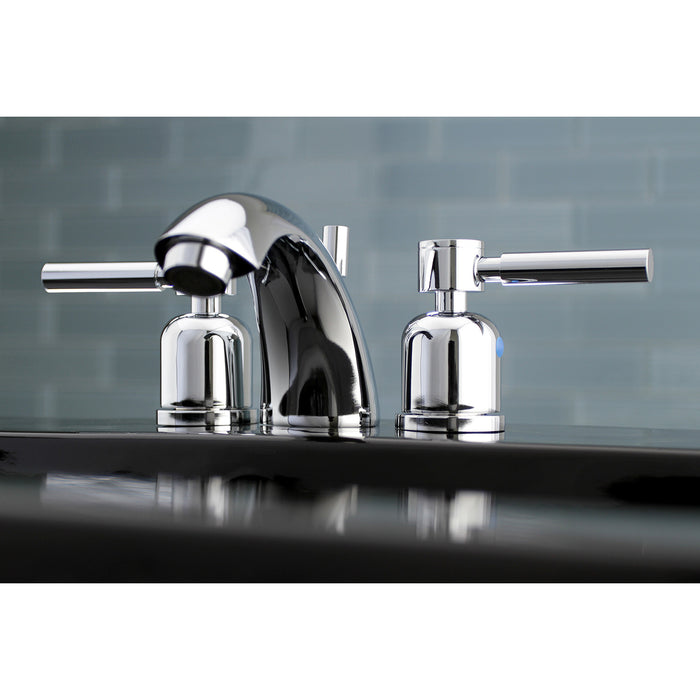 Concord KB8951DL Two-Handle 3-Hole Deck Mount Mini-Widespread Bathroom Faucet with Plastic Pop-Up, Polished Chrome