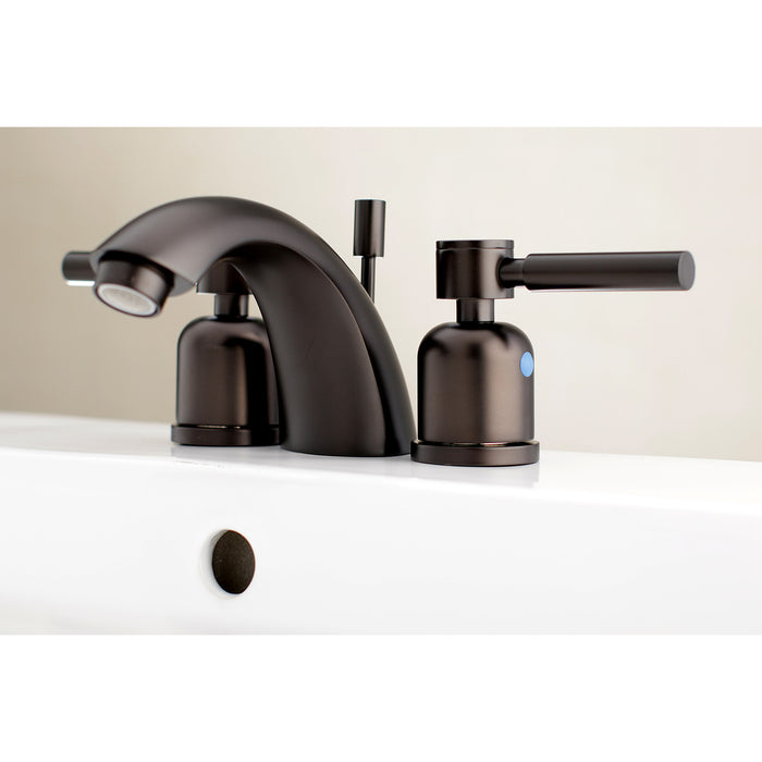 Concord KB8955DL Two-Handle 3-Hole Deck Mount Mini-Widespread Bathroom Faucet with Plastic Pop-Up, Oil Rubbed Bronze
