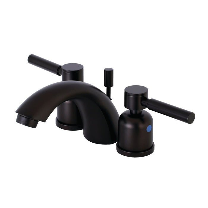 Concord KB8955DL Two-Handle 3-Hole Deck Mount Mini-Widespread Bathroom Faucet with Plastic Pop-Up, Oil Rubbed Bronze