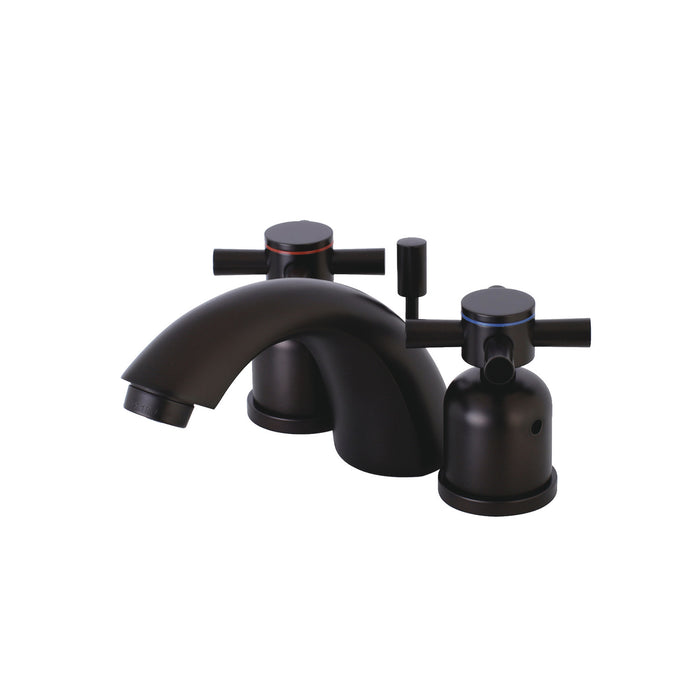 Concord KB8955DX Two-Handle 3-Hole Deck Mount Mini-Widespread Bathroom Faucet with Plastic Pop-Up, Oil Rubbed Bronze