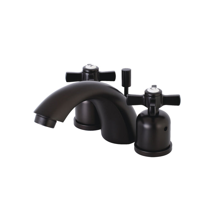 Kingston Tulare KB8955ZX - Millennium Two-Handle 3-Hole Deck Mount Mini-Widespread Bathroom Faucet with Pop-Up Drain, Oil Rubbed Bronze