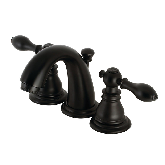 American Classic KB910ACL Two-Handle 3-Hole Deck Mount Widespread Bathroom Faucet with Plastic Pop-Up, Matte Black