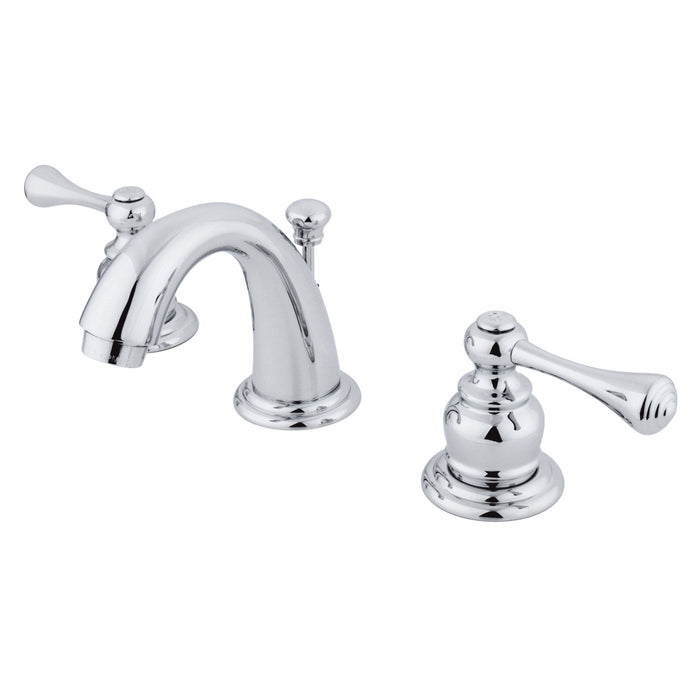 Vintage KB911BL Two-Handle 3-Hole Deck Mount Widespread Bathroom Faucet with Plastic Pop-Up, Polished Chrome