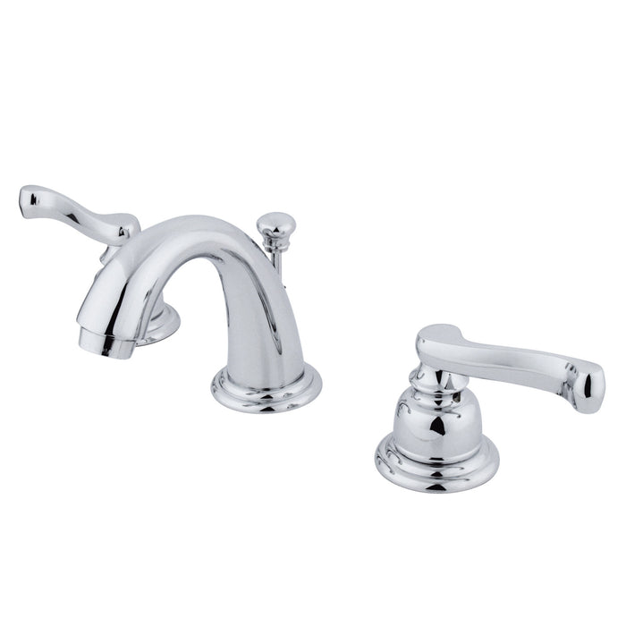 Royale KB911FL Two-Handle 3-Hole Deck Mount Widespread Bathroom Faucet with Plastic Pop-Up, Polished Chrome