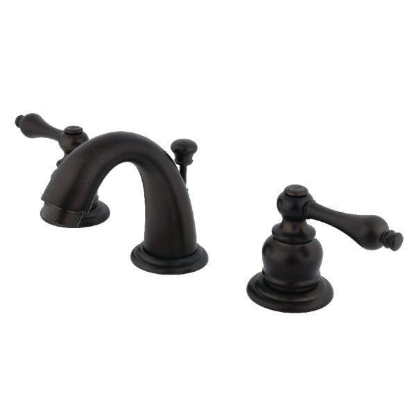 Victorian KB915AL Two-Handle 3-Hole Deck Mount Widespread Bathroom Faucet with Plastic Pop-Up, Oil Rubbed Bronze