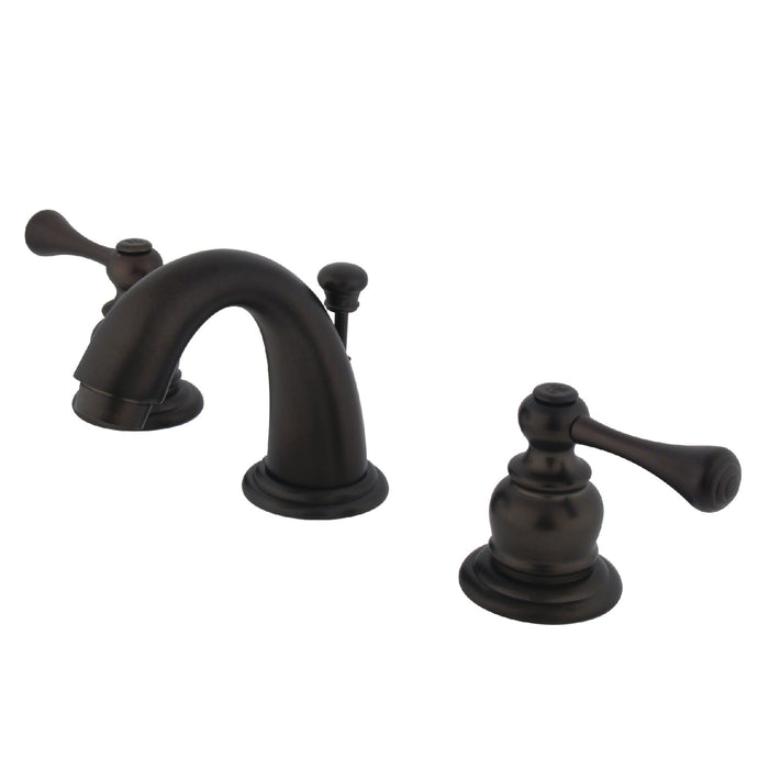 Vintage KB915BL Two-Handle 3-Hole Deck Mount Widespread Bathroom Faucet with Plastic Pop-Up, Oil Rubbed Bronze
