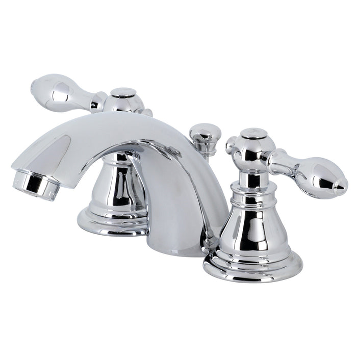 American Classic KB951ACL Two-Handle 3-Hole Deck Mount Mini-Widespread Bathroom Faucet with Plastic Pop-Up, Polished Chrome