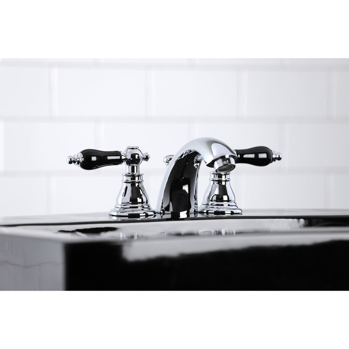 Duchess KB951AKL Two-Handle 3-Hole Deck Mount Mini-Widespread Bathroom Faucet with Plastic Pop-Up, Polished Chrome