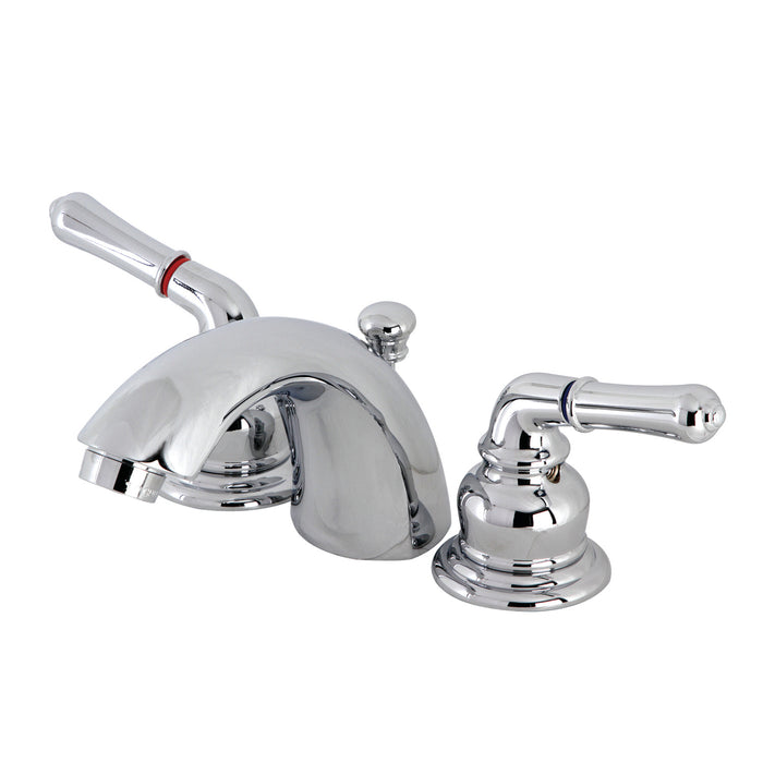 Victorian KB951B Two-Handle 3-Hole Deck Mount Mini-Widespread Bathroom Faucet with Brass Pop-Up, Polished Chrome