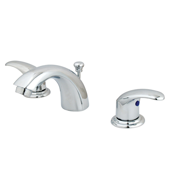 Legacy KB951LL Two-Handle 3-Hole Deck Mount Mini-Widespread Bathroom Faucet with Plastic Pop-Up, Polished Chrome