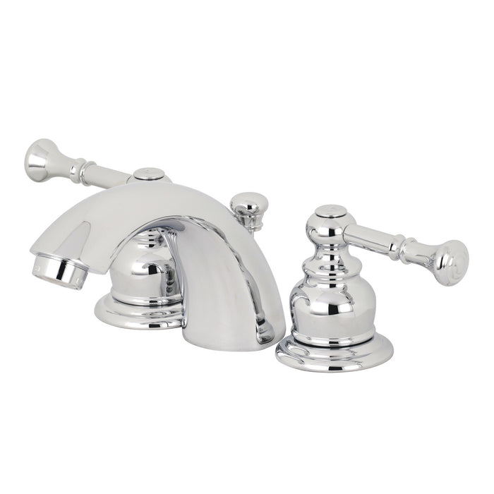 Naples KB951NL Two-Handle 3-Hole Deck Mount Mini-Widespread Bathroom Faucet with Plastic Pop-Up, Polished Chrome