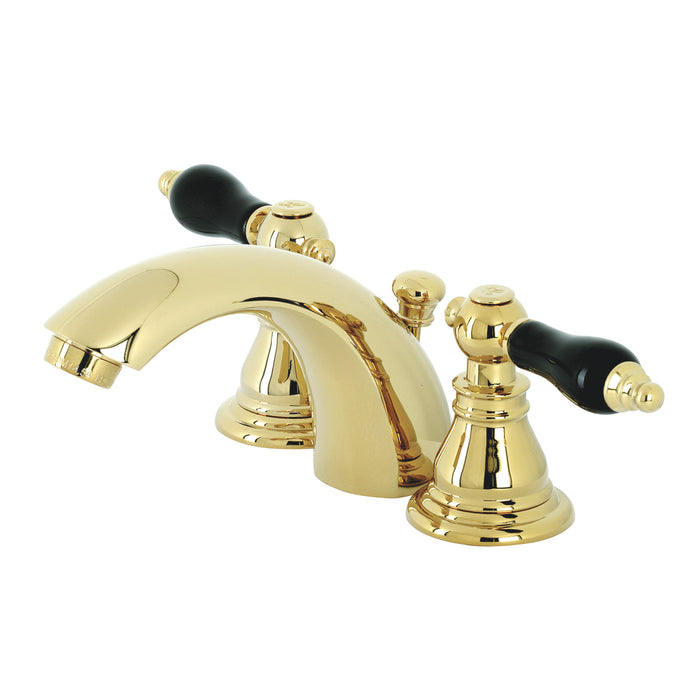 Duchess KB952AKL Two-Handle 3-Hole Deck Mount Mini-Widespread Bathroom Faucet with Plastic Pop-Up, Polished Brass