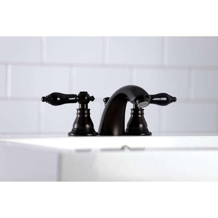 Duchess KB955AKL Two-Handle 3-Hole Deck Mount Mini-Widespread Bathroom Faucet with Plastic Pop-Up, Oil Rubbed Bronze