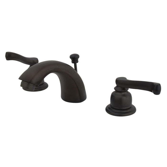 Royale KB955FL Two-Handle 3-Hole Deck Mount Mini-Widespread Bathroom Faucet with Plastic Pop-Up, Oil Rubbed Bronze