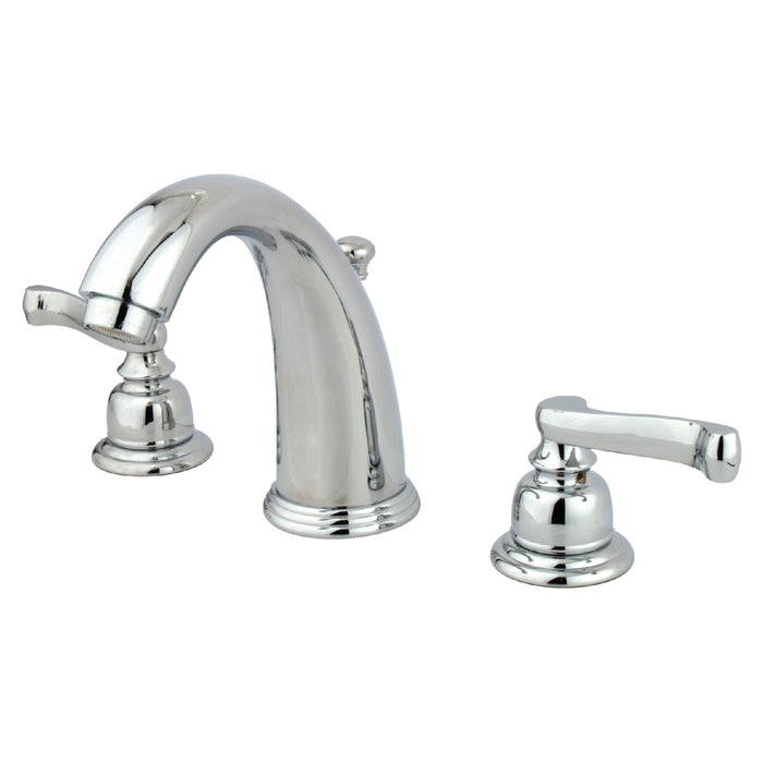 Royale KB981FL Two-Handle 3-Hole Deck Mount Widespread Bathroom Faucet with Plastic Pop-Up, Polished Chrome
