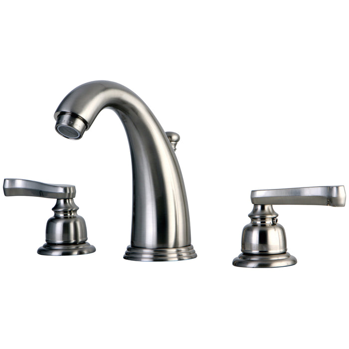 Royale KB988FL Two-Handle 3-Hole Deck Mount Widespread Bathroom Faucet with Plastic Pop-Up, Brushed Nickel