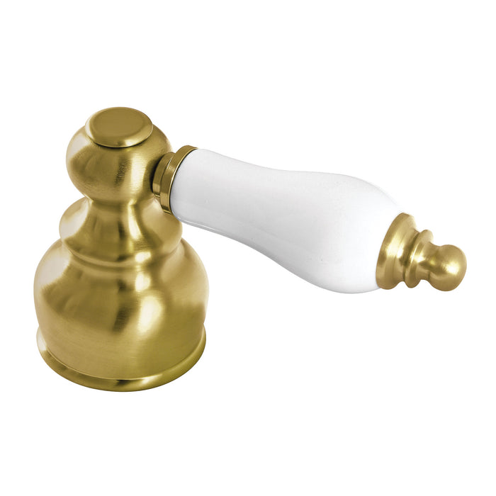 Kingston KBDH607PLSB Porcelain Lever Handle, Diverter for Tub and Shower Faucet, Brushed Brass