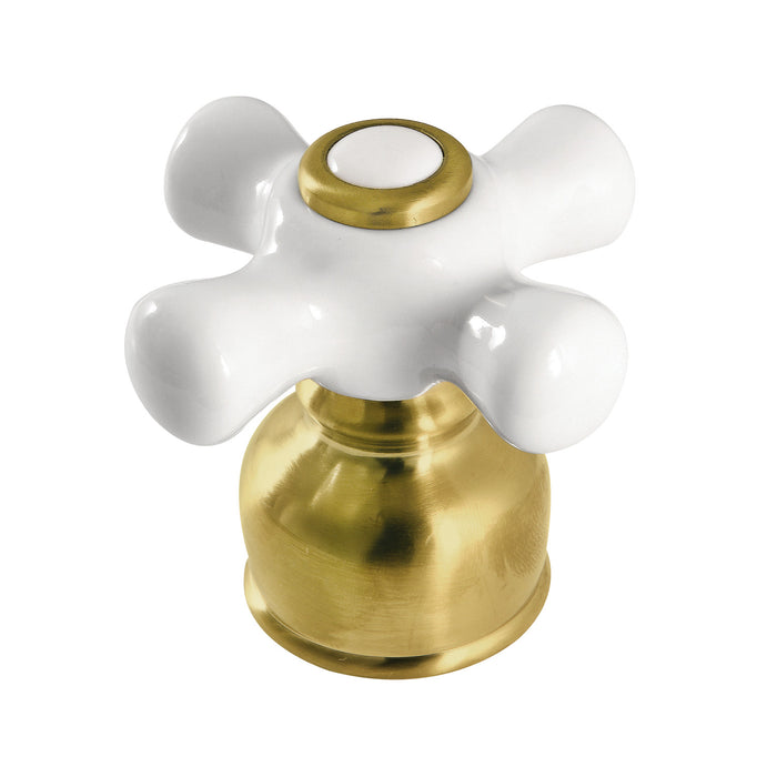 Kingston KBDH727PXSB Porcelain Cross Handle, Diverter for Tub and Shower Faucet, Brushed Brass
