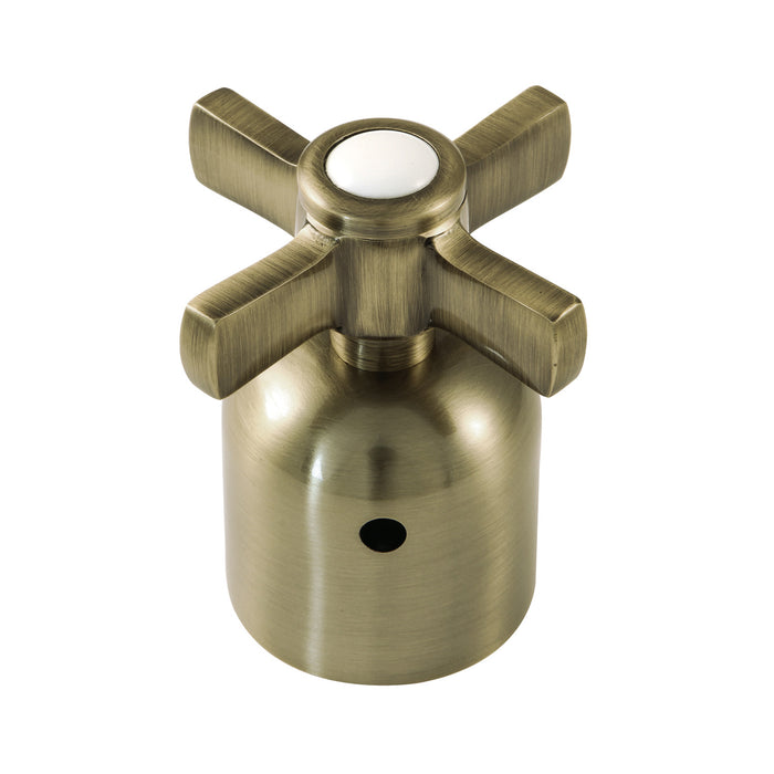 Kingston Millennium KBDH8963ZX Metal Cross Handle, Diverter for Tub and Shower Faucet, Antique Brass