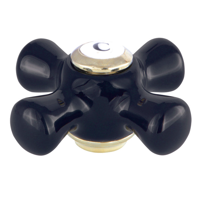 Kingston Duchess KBH1602PKXC Porcelain Cross Handle (Cold Side), Polished Brass