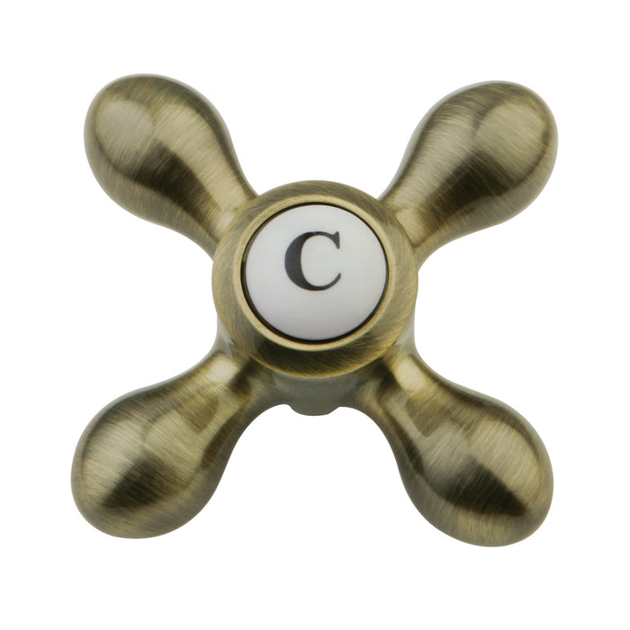 Kingston KBH1603AXC Brass Cross Handle (Cold Side), Antique Brass