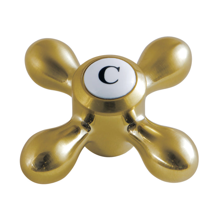 KBH1607AXC Brass Cross Handle (Cold Side), Brushed Brass