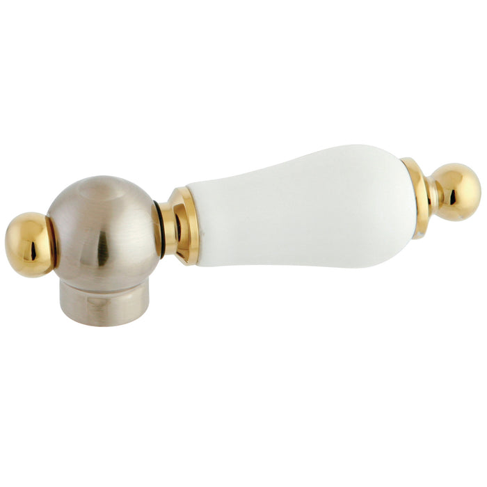 KBH1609PL Porcelain Lever Handle, Brushed Nickel/Polished Brass