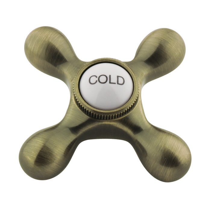 Kingston KBH1793AXC Brass Cross Handle (Cold Side), Antique Brass