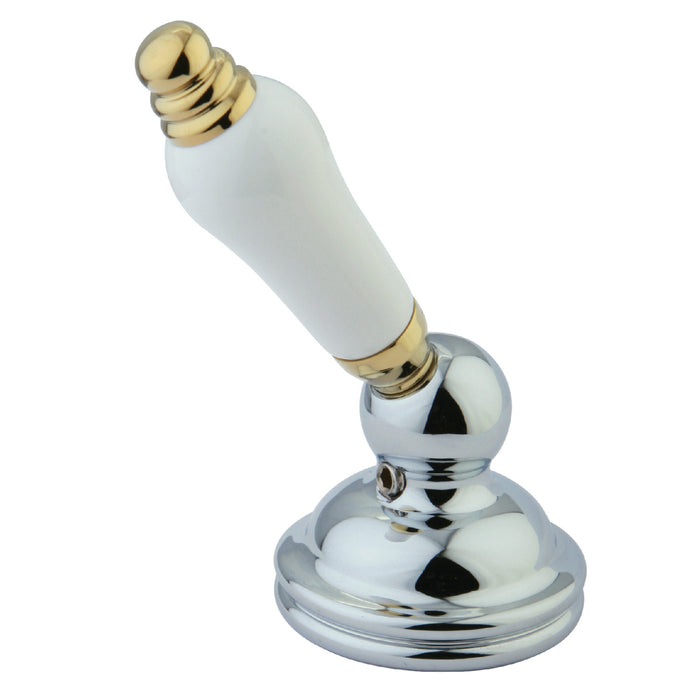 Kingston KBH3404PL Porcelain Lever Handle, Polished Chrome/Polished Brass